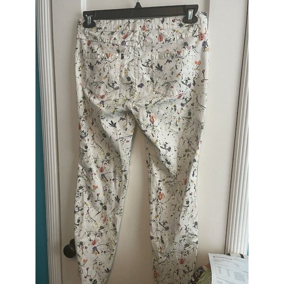 AJ Andrea Jovine Floral Skinny Jeans Stretch Denim Size 10 - Picture 4 of 7